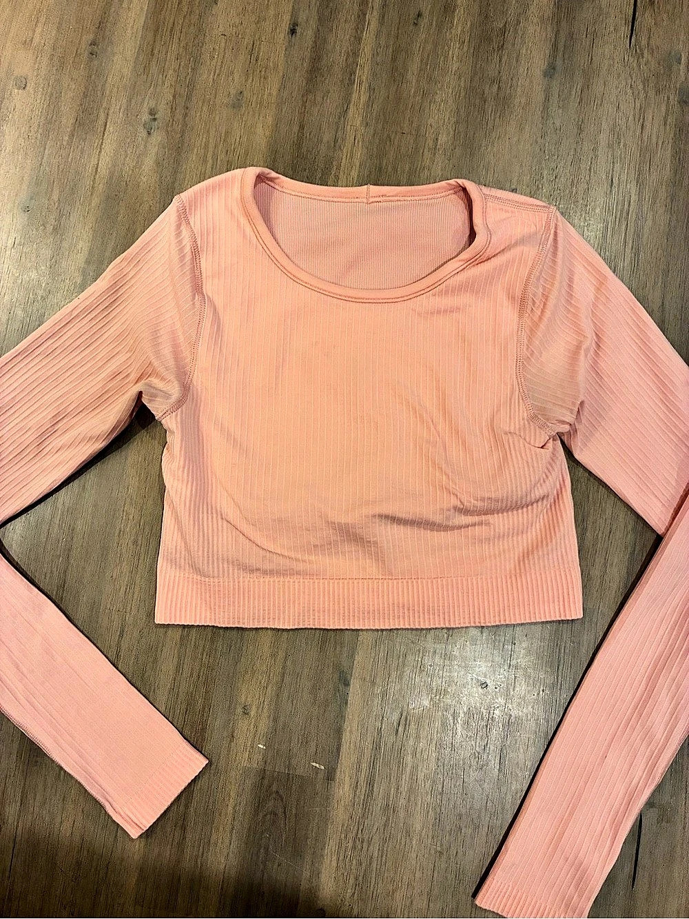 lululemon Ebb to Street Long-Sleeve Shirt Pink Crop Top sz xs